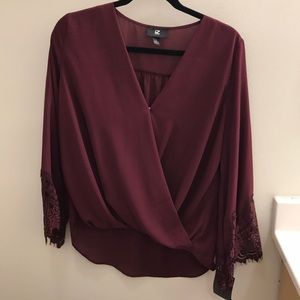 Iz Byer Maroon/purple blouse